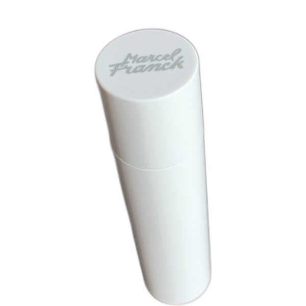 TRAVEL/PURSE PERFUME ATOMIZER: EXCHANGEABLE VIAL, CELLULOSE, WHITE