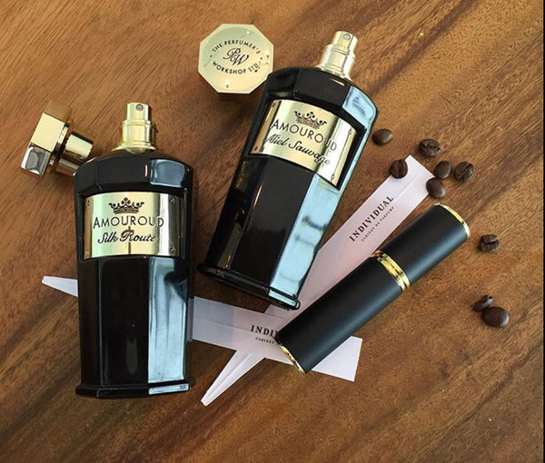 TRAVEL/PURSE PERFUME ATOMIZER: LACQUERED, BLACK